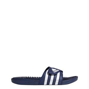 adidas Unisex Adissage Slides Sandal, Dark Blue/White/Dark Blue, 6 US Men