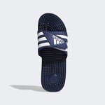 adidas Unisex Adissage Slides Sandal, Dark Blue/White/Dark Blue, 6 US Men