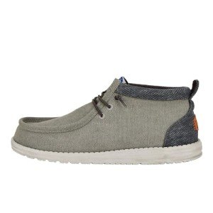 Hey Dude Men's Wally Mid Salt N Stone Grey/Black Size 11 | Men's Shoes | Men Slip-on Loafers | Comfortable & Light-Weight