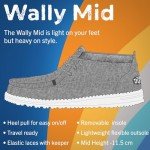 Hey Dude Men's Wally Mid Salt N Stone Grey/Black Size 11 | Men's Shoes | Men Slip-on Loafers | Comfortable & Light-Weight