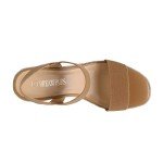 DREAM PAIRS Womens Open Toe Espadrilles Dressy Platform Sandals Slip on Elastic Ankle Strap Wedges Sandals SDPW222W Camel Size 9.5