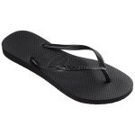 Havaianas Women's Slim Flip Flops Sandals - Black, 7/8