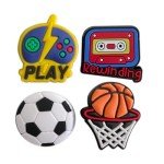 monochef Shoe Charms for Boys Teens: 35pcs Cute Shoe Decoration Charms for Shoes Bracelet Wristband Clog Sandals Party Favors Gifts Kids Adults Basketball Soccer Game Sports