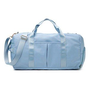 KARRESLY Sports Gym Bag for Women or Men Travel Duffel Bag with Wet Pocket and Shoes Compartment for Training Swim Yoga(Light Blue)