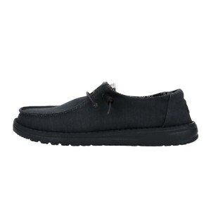 Hey Dude Women's Wendy Canvas Black/Black Size W8 | Women's Shoes | Women's Slip On Loafers | Comfortable & Light-Weight