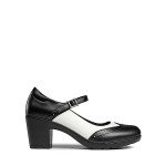 DREAM PAIRS Women's Oxfords Mary Jane Dress Shoes Heels for Women,Size 8,Black/White-PU,SDOX2301W