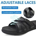 COFACE Mens Sport Recovery Sandals Plantar Fasciitis Soft Cushion Lightweight Orthotic Slides for Men AllBlack Size 11