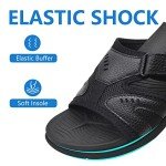 COFACE Mens Sport Recovery Sandals Plantar Fasciitis Soft Cushion Lightweight Orthotic Slides for Men AllBlack Size 11