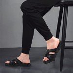 COFACE Mens Sport Recovery Sandals Plantar Fasciitis Soft Cushion Lightweight Orthotic Slides for Men AllBlack Size 11