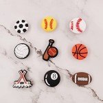 YMHOETS 25 Pieces Sports Shoe Charms for Clogs Pins for Boys Girls Game Controller Basketball Soccer Softball Baseball Shoe Decorations Charms Accessories for Men Women