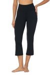 Sunzel Sunzfly Mini Flare Capris Leggings for Women, High Waist Bootcut Yoga Pants, Tummy Control Cropped Flared Workout Pant 23" Black Large