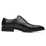 La Milano Mens Double Monk Strap Slip on Loafer Cap Toe Leather Oxford Formal Business Casual Comfortable Dress Shoes for Men