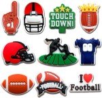 10Pcs Football Shoe Charms for Clog Sandals Bracelets Decoration, Sports Ball Charms (Football)