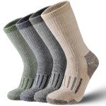 4 Pairs Wool Socks for Men Women - Warm Winter Cozy Merino Wool Socks, Thick Knit Thermal Hiking Socks Boot Socks Crew Socks for Men Women
