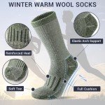 4 Pairs Wool Socks for Men Women - Warm Winter Cozy Merino Wool Socks, Thick Knit Thermal Hiking Socks Boot Socks Crew Socks for Men Women