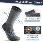 4 Pairs Wool Socks for Men Women - Warm Winter Cozy Merino Wool Socks, Thick Knit Thermal Hiking Socks Boot Socks Crew Socks for Men Women