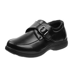 Josmo Boys' Dress Shoes - School Uniform Derby Shoes Loafers (Toddler/Boy), Size 11 Little Kid, Black-Buckle