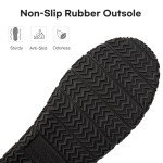 LongBay Men's Canvas Moccasin Slippers Slip on Memory Foam Clog House Shoes for Indoor Outdoor Black, 9-10