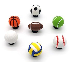Boys Sports Shoe Charm for Boys Girls Kids, Shoe Charm for shoes, 3D Football Baseball Basketball Tennis Golf Rugby Volleyball Shoe Decoration Charms for Clog Sandals Birthday Party Gift