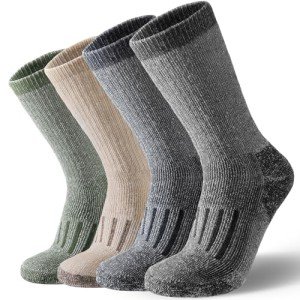 Pleneal Wool Socks for Men - Thick Thermal Warm Cozy Winter Boot Socks Hiking Socks, 4 Colors