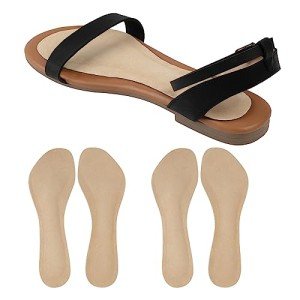 2 Pairs Leather High Heel Inserts for Women, Invisible Cushioning Insoles for Sandal Flats Boots, Self-Adhesive, Sweat-Absorb, Dress Shoe Pads for Pain, Blister, Heel Sore, Loose Shoes. L 8-12 Size