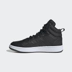 adidas Men's Hoops 3.0 Mid Lifestyle Basketball Classic Fur Lining Winterized Sneakers, Core Black Core Black FTWR White, 11