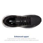 Brooks Women’s Adrenaline GTS 23 Supportive Running Shoe - Black/White/Silver - 6.5 Medium