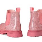K KomForme Girls Glitter Ankle Boots Side Zipper Chelsea Booties Lug Sole (Toddler/Little Kids/Big Kids)