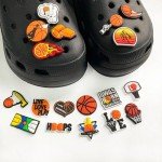 Ella & Emma 50Pcs Basketball Shoe Charms, Sports Team Shoe Pins Decorations Charms for Kids Boys. Shoes Charms Accessories For Clog Wristband Bracelet Girls Boys Teens Kids Birthday Party Favor Gifts,