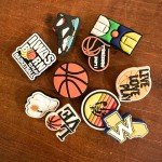 Ella & Emma 50Pcs Basketball Shoe Charms, Sports Team Shoe Pins Decorations Charms for Kids Boys. Shoes Charms Accessories For Clog Wristband Bracelet Girls Boys Teens Kids Birthday Party Favor Gifts,