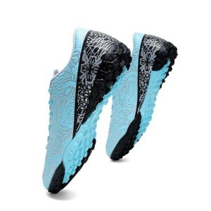 HaloTeam Soccer Shoes Mens Cleats High-Top Outdoor Professional Training Turf Football Boots Breathable Athletic Sneaker for AG/FG,R231190 Cyan,11 US