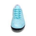 HaloTeam Soccer Shoes Mens Cleats High-Top Outdoor Professional Training Turf Football Boots Breathable Athletic Sneaker for AG/FG,R231190 Cyan,11 US