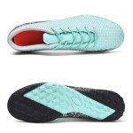 HaloTeam Soccer Shoes Mens Cleats High-Top Outdoor Professional Training Turf Football Boots Breathable Athletic Sneaker for AG/FG,R231190 Cyan,11 US