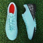 HaloTeam Soccer Shoes Mens Cleats High-Top Outdoor Professional Training Turf Football Boots Breathable Athletic Sneaker for AG/FG,R231190 Cyan,11 US