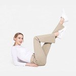 BALEAF Womens Khaki Work Pants Yoga Dress Pants Bootcut Pull On Slacks Petite Business Casual Office Trouser Pockets 29" L