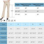BALEAF Womens Khaki Work Pants Yoga Dress Pants Bootcut Pull On Slacks Petite Business Casual Office Trouser Pockets 29" L