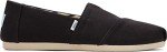 TOMS Women's Alpargata Recycled Cotton Canvas Slip On Sneaker Black Recycled Cotton Canvas