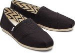 TOMS Women's Alpargata Recycled Cotton Canvas Slip On Sneaker Black Recycled Cotton Canvas