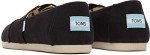 TOMS Women's Alpargata Recycled Cotton Canvas Slip On Sneaker Black Recycled Cotton Canvas