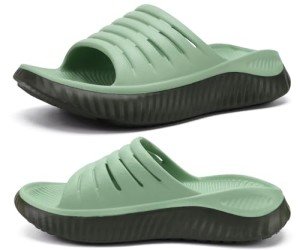 KuaiLu Womens Recovery Sandals Comfortable Plantar Fasciitis Arch Support Ladies Orthopedic Running Sport Slides Open Toe Slip On Thick Athletic Cushion Slippers Summer Beach Sandles Green 8