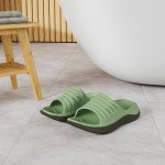 KuaiLu Womens Recovery Sandals Comfortable Plantar Fasciitis Arch Support Ladies Orthopedic Running Sport Slides Open Toe Slip On Thick Athletic Cushion Slippers Summer Beach Sandles Green 8