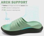 KuaiLu Womens Recovery Sandals Comfortable Plantar Fasciitis Arch Support Ladies Orthopedic Running Sport Slides Open Toe Slip On Thick Athletic Cushion Slippers Summer Beach Sandles Green 8