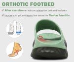 KuaiLu Womens Recovery Sandals Comfortable Plantar Fasciitis Arch Support Ladies Orthopedic Running Sport Slides Open Toe Slip On Thick Athletic Cushion Slippers Summer Beach Sandles Green 8