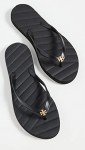 Tory Burch Women's Kira Flip Flops, Perfect Black/Gold, 8 Medium US