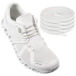 2 Pairs Elastic Shoelaces for ON Cloud 5 No Tie Replacements Shoes Laces Stretchy Bungee Running Training(Color:White,Size:24Inch)
