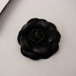 Black Faux Leather Flower Clip Winter Boots