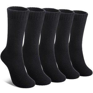LINEMIN Wool Hiking Socks for Men - 5 Pairs