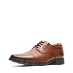 Clarks Men's Tilden Cap Oxford Shoe Dark Tan Leather 9.5 M