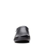 Clarks womens Cora Giny Loafer Flat, Black Tumbled/Smooth Leather, 10 Wide US