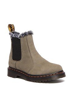 Dr. Martens Women's 2976 Leonore Chelsea Boot, Nickel Grey Milled Nubuck Wp, 9